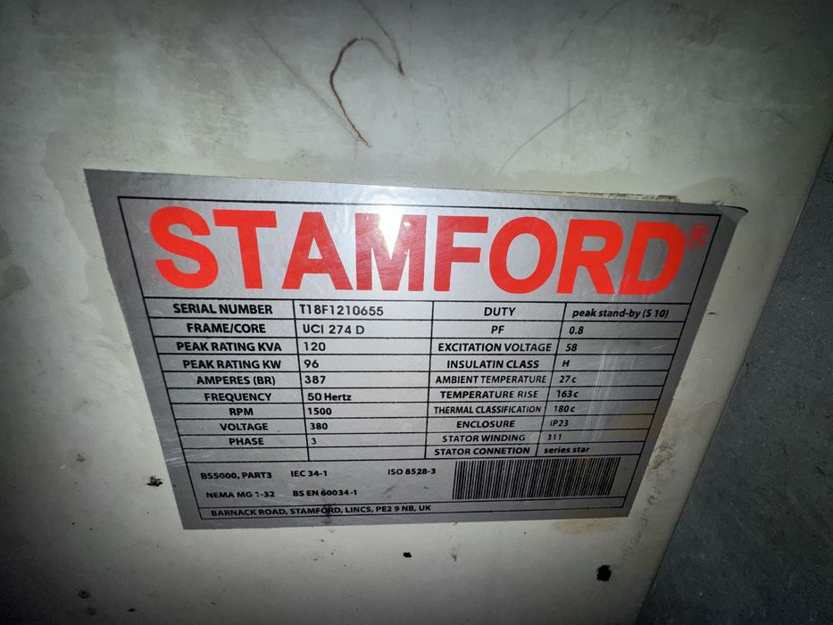 дизелов генератор Stamford с двигател Perkins – 120 kVA / 96 kW