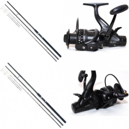 Set 2 Lansete Feeder cu 2 mulinete SportFish , compozit carbon, 3.90 m