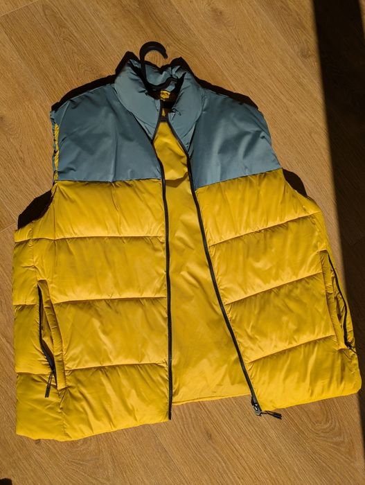 Мъжки пухен елек Zara / Размер XL / жълто сив / като нов