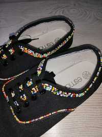 Pantofi sport dama decorati manual cu mărgeluțe