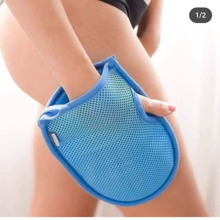 Двухстароннаяя варежка-спонж, спонж для пилинга, спонж для чистка зубо