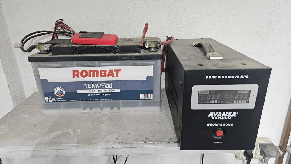 UPS Avansa 500-800+Baterie Rombat Tempest 100Ah,modul pentru centrală