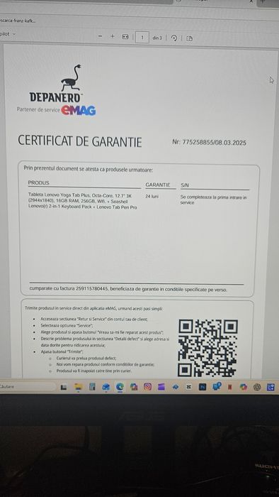 Tableta LENOVO Yoga Tab Plus, 12.7", 16GB RAM, 256GB, Wi-Fi, Seashell