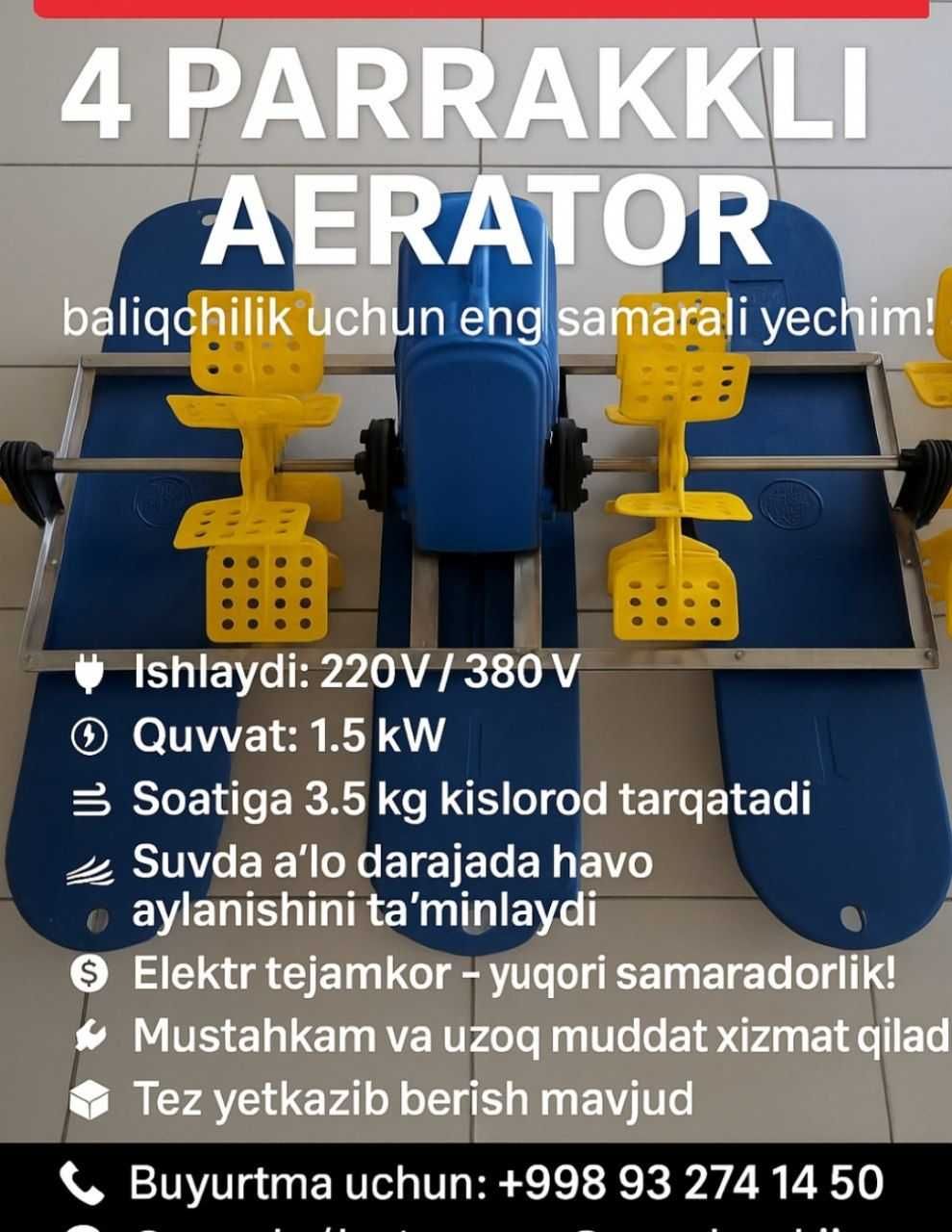 Baliq xavzalari uchun aerator va avto karmushka