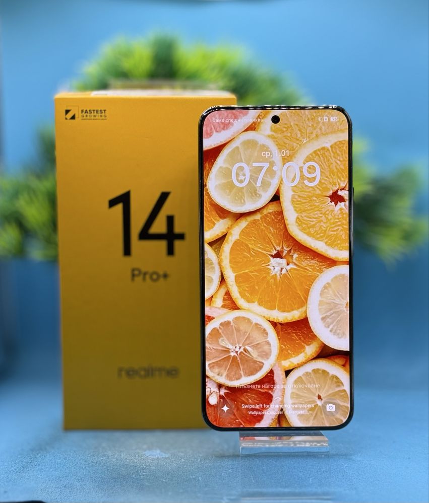 ГАРАНЦИОНЕН!!! Realme 14 Pro+, 12GB RAM, 512GB, 5G, Suede Grey