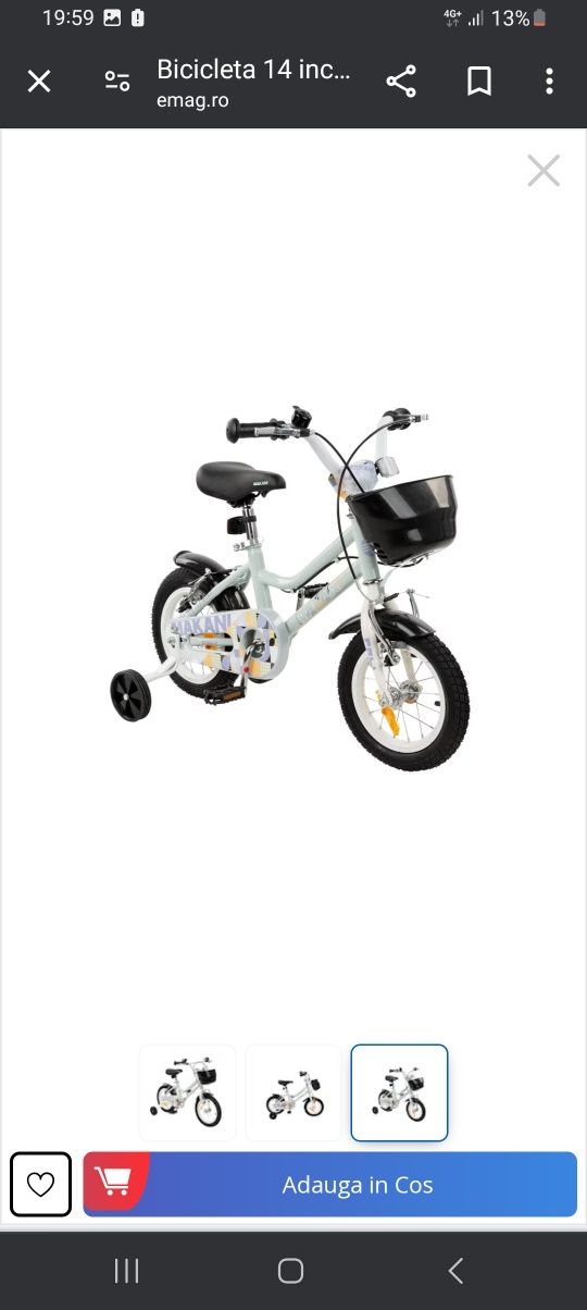 Bicicleta copii unisex 14 inch