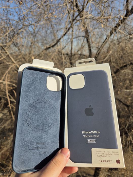 Iphone 15 plus magsafe storm blue оригинальный чехол