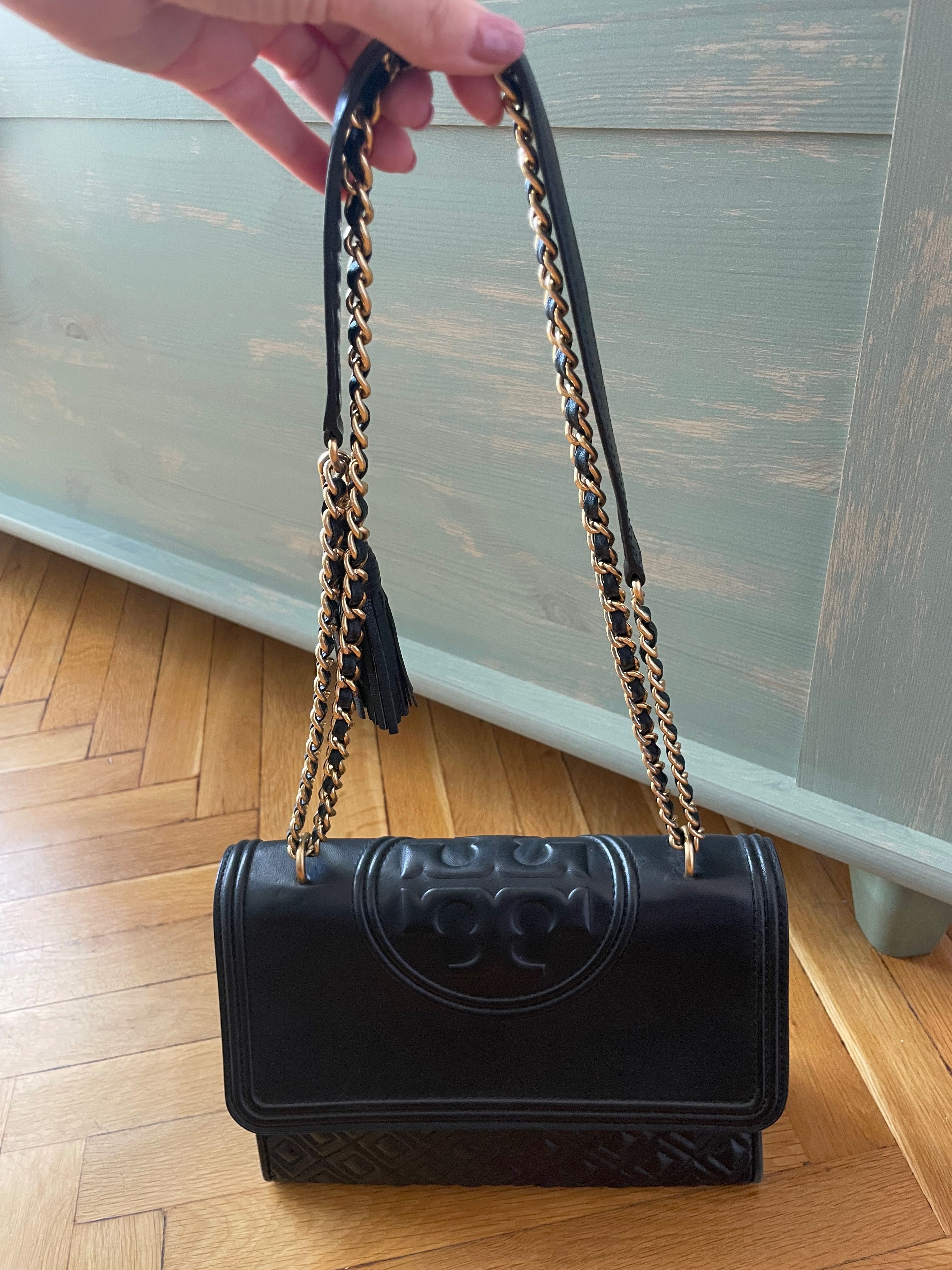Кожена дамска чанта Tory Burch