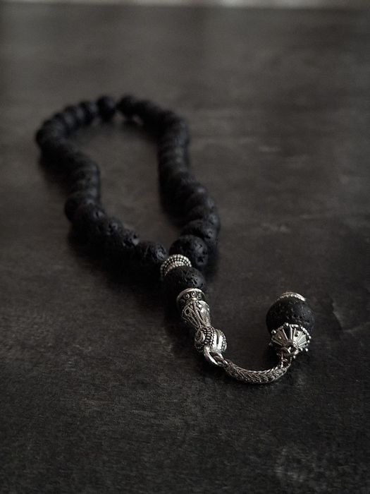 Премиальные чётки(тасбих) ручной работы из лавы— 33 бусины