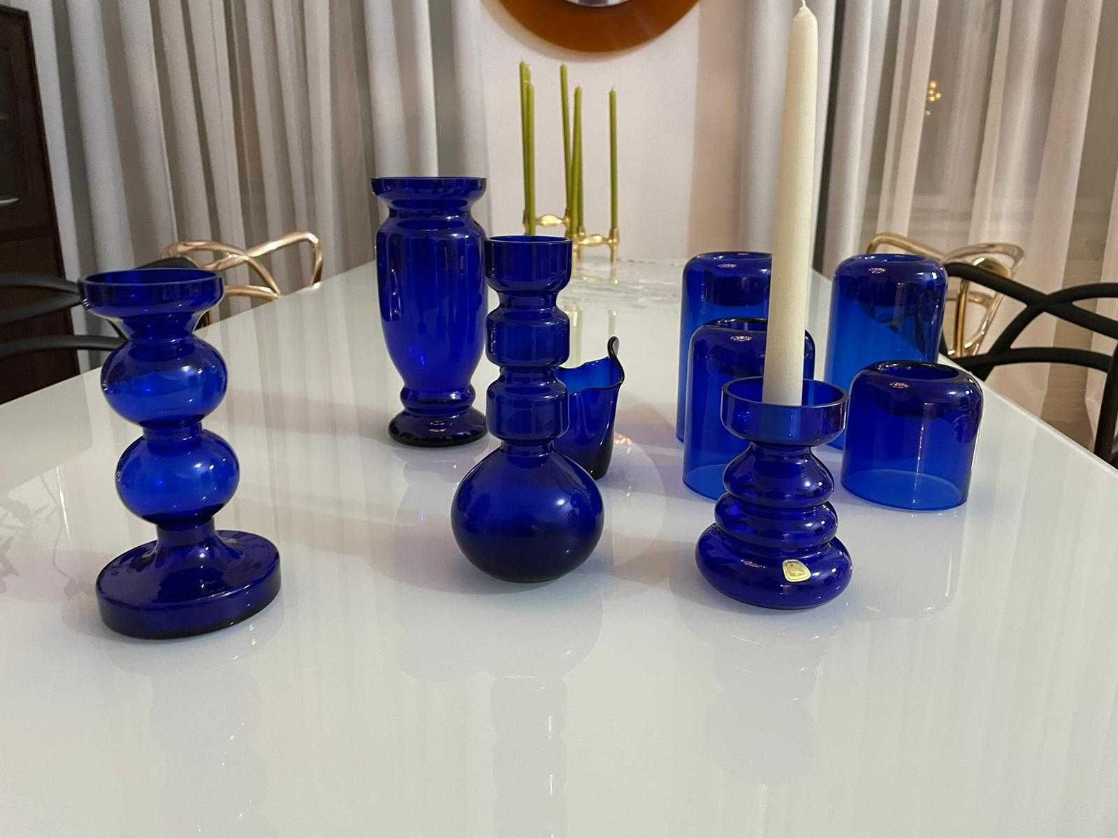 suporti de lumnare vaze stil scnadinav iittala, ingrid glass albastru