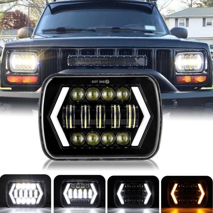 LED Фарове 200W 20x14 см за Jeep Wrangler YJ и Cherokee XJ Daihatsu