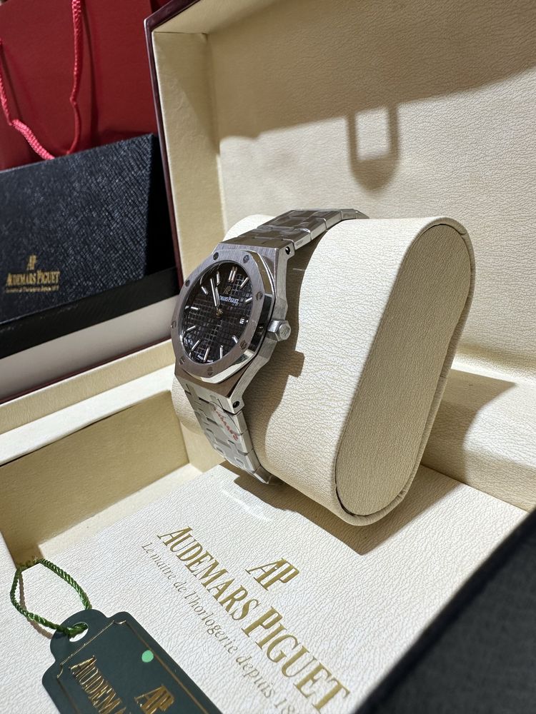 Ceas Dama Audemars Piguet Royal Oak 32mm/Silver/Black Dial/Cutie/Punga