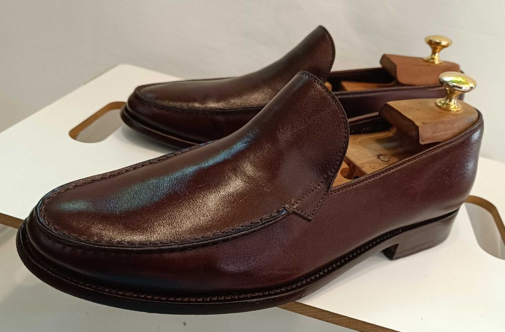 Pantofi loafer de lux penny 41.5 42 lucrati manual PRADA piele natural