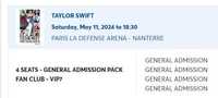 Taylor Swift Eras Tour Билет на концерт Vip 7 Париж 11 мая