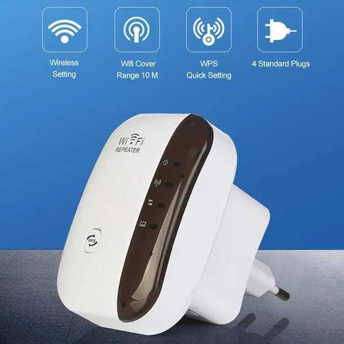 Усилвател на интернет WiFi Repeater 300Mbps репитер рутер повторител