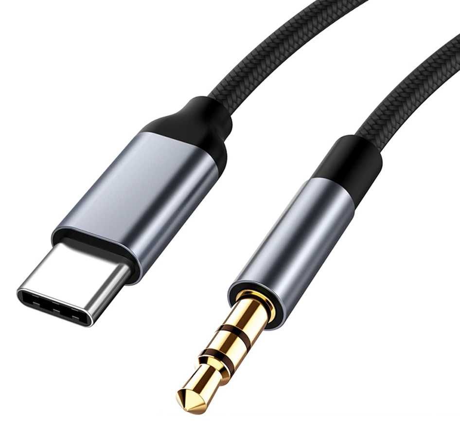 Аудио кабел Type C към AUX 3.5 жак Кабел Преходник USB Type C AUX 3.5