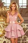 Rochie eleganta scurta roz baby doll Ania