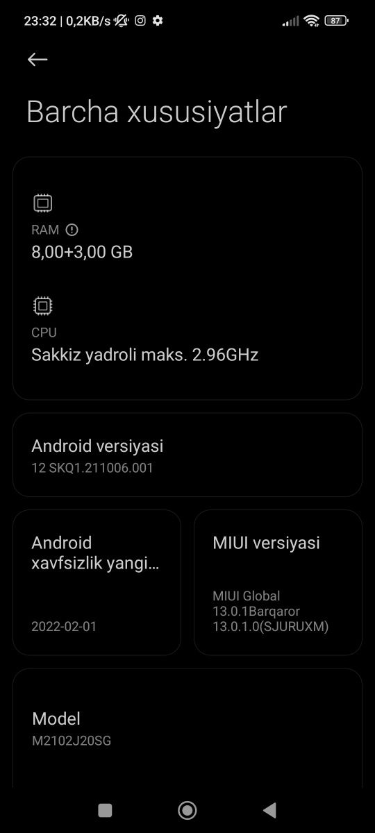 Pocco x3 pro bor xotira 12/256 gb aybi yoq