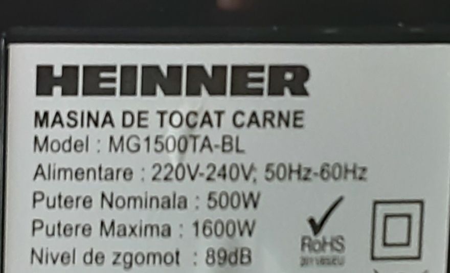 Mașina electrică pentru tocat carne HEINNER NOUA - 220 Lei