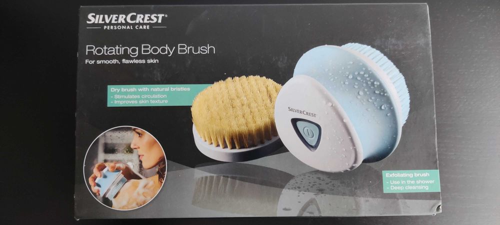 set 2 perii de corp rotative noi, una cu par natural pentru circulatie