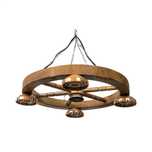 Lustra/ Candelabru din lemn cu castron
