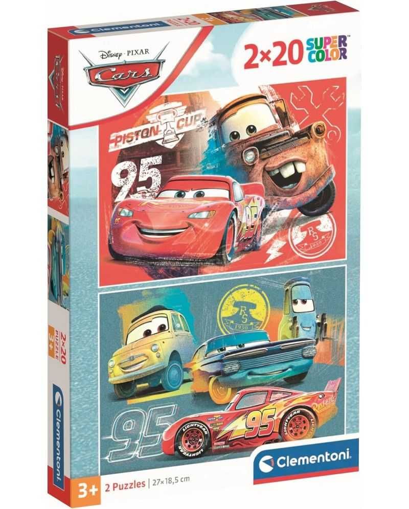 Детски пъзел Clementoni от 2 x 20 части - Колите