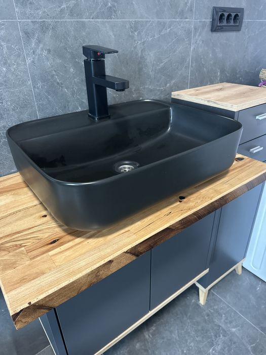 Mobilier baie gri/lemn