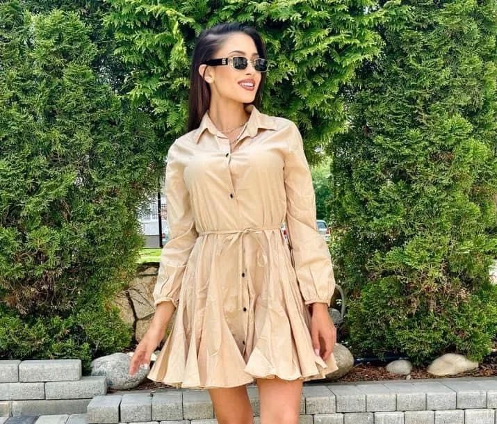 Бежова лятна рокля