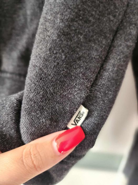 Hanorac Vans gri cu glugă, model floare, unisex, mărimea L