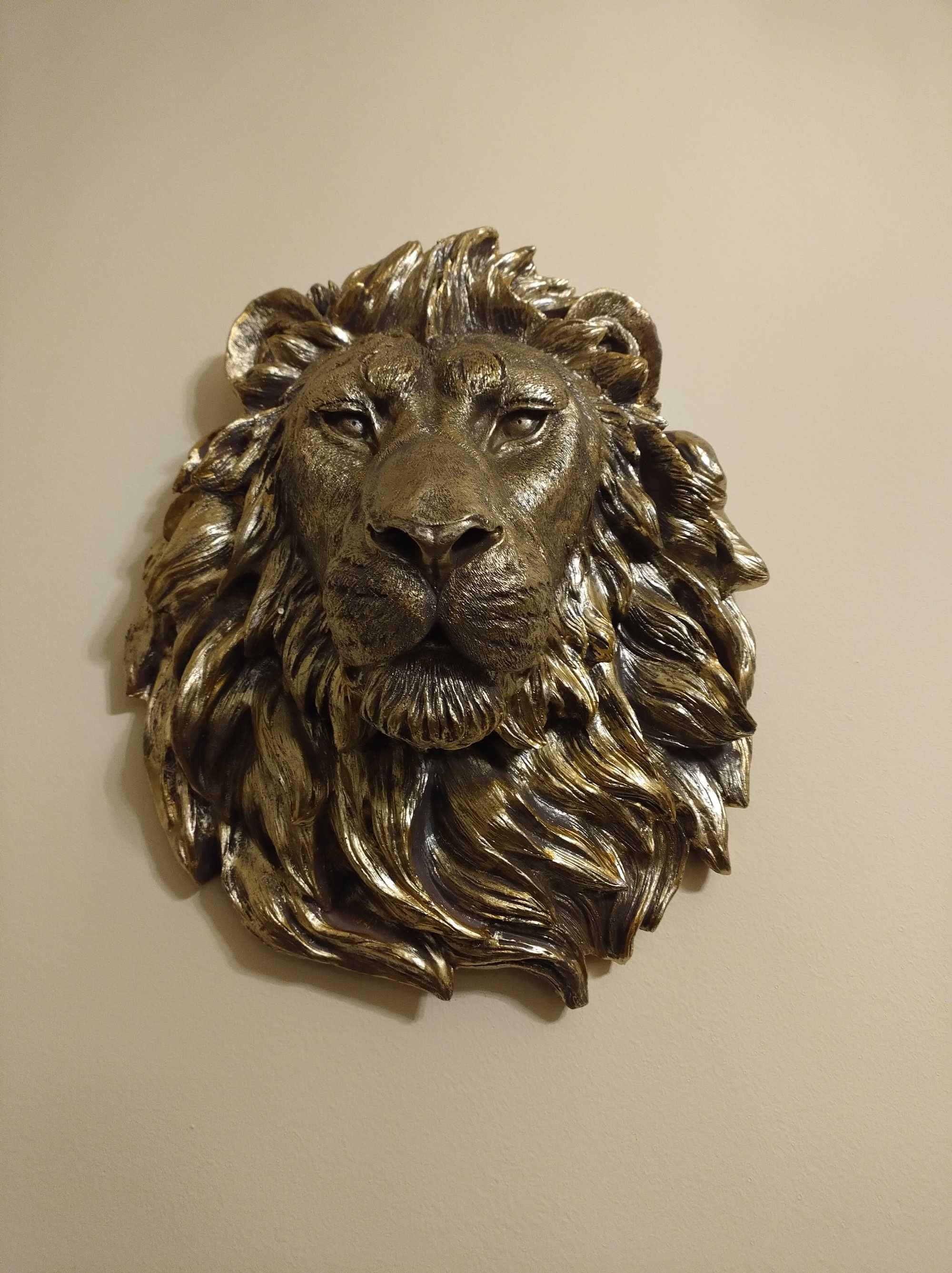 Lion Head Sculptură de artă montată pe perete, 3d