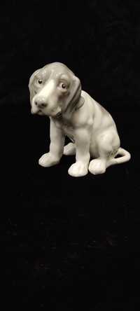 Фарфоровая статуэтка щенок бассет хаунта германия Gebruder Heubach