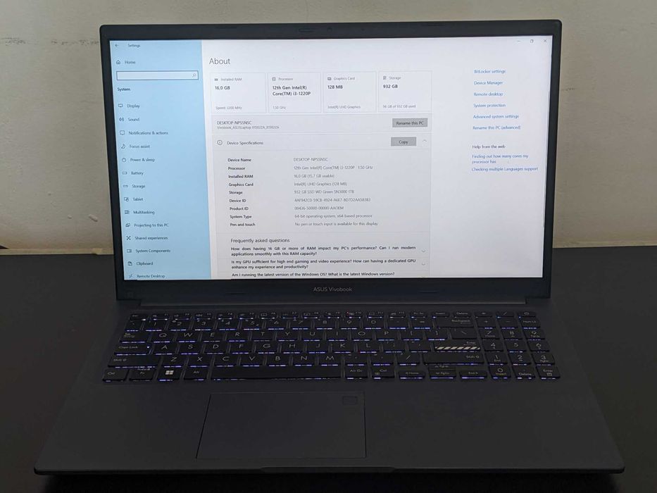Laptop Business ASUS VivoBook 15 X1502ZA – i3 12th Gen / 16GB / 1TB