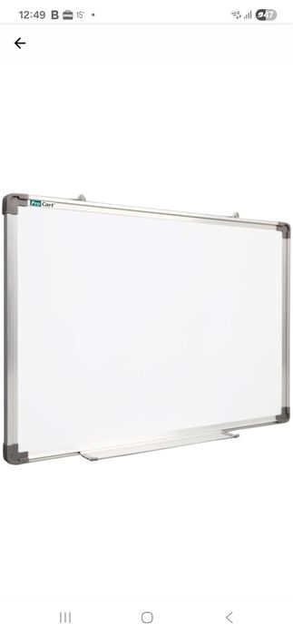 Tabla magnetica alba ProCart 90x120 cm, rama de aluminiu, nou
