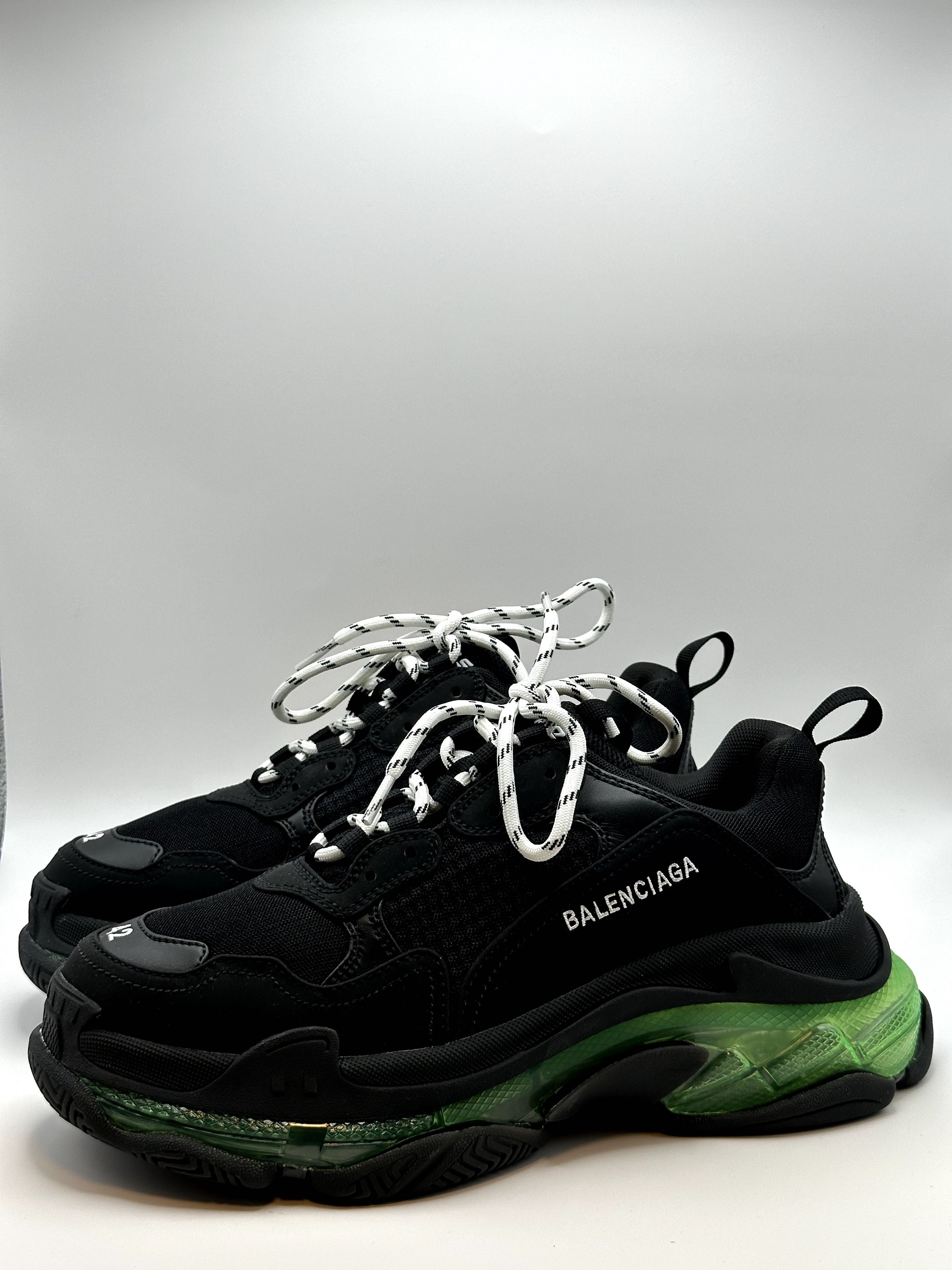 Balenciaga Triple S Black/Light Green Sneakers