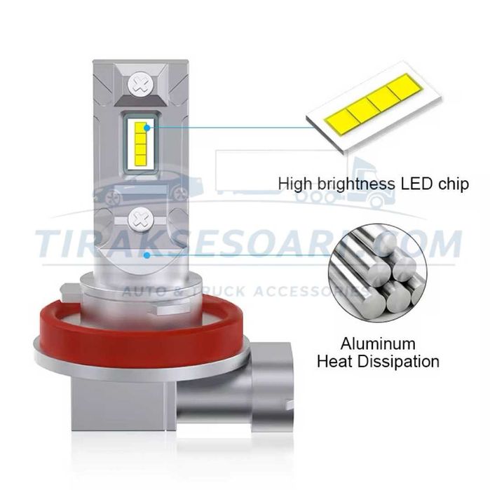 CARLUX LED Диодни Крушки H11 H8 180W 12V 300% светлина без вентилатор