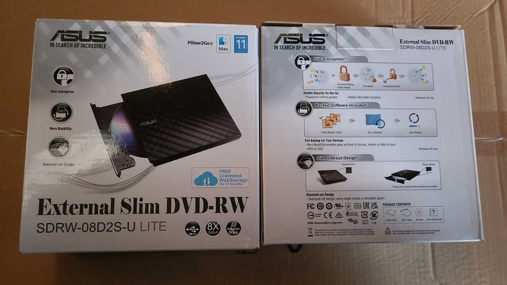 DVD-RW extern ASUS pe USB – nou, sigilat, 150 RON