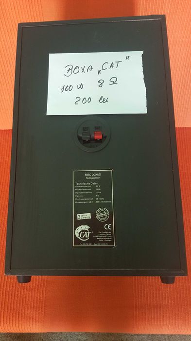 Vând boxă CAT 100W  8 Ohm, set boxe Logitech şi un set de 2 difuzoare