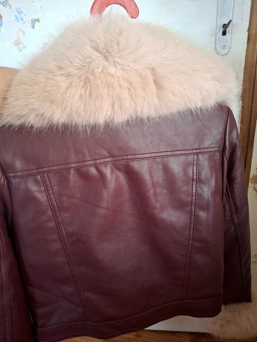 Зимно, кожено яке - бордо