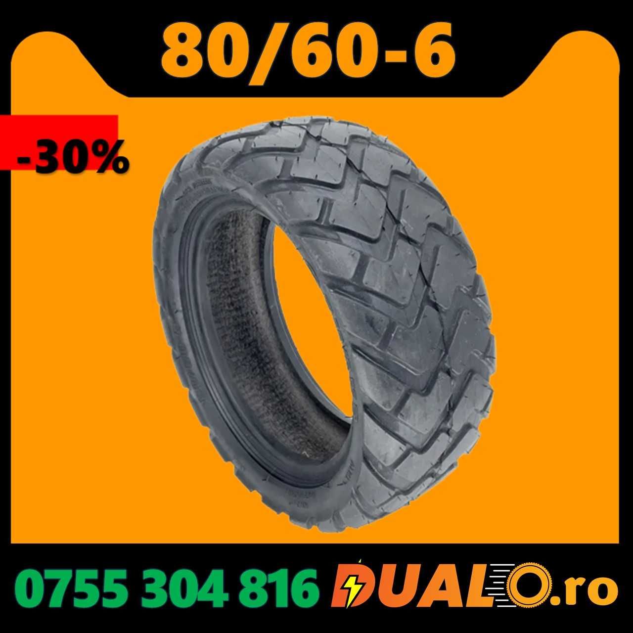 Anvelopa cauciuc tubeless TUOVT 80/60-6 trotinete electrice (Negru)