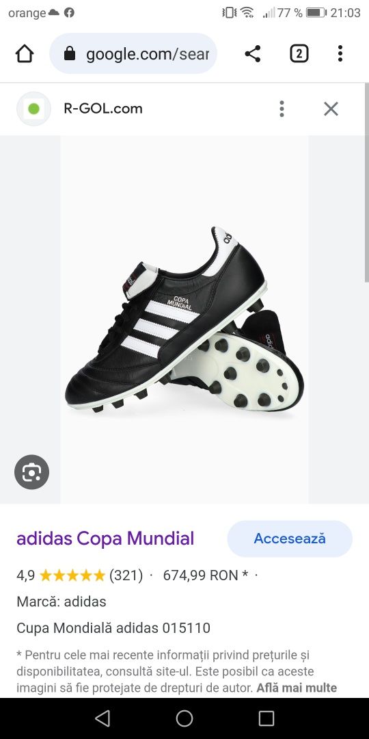 Adidasi COPA MUNDIAL noi