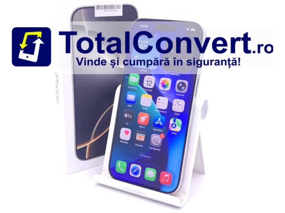 Apple iPhone 16 Pro 256GB White Titanium, Garantie 24 luni | #D87546