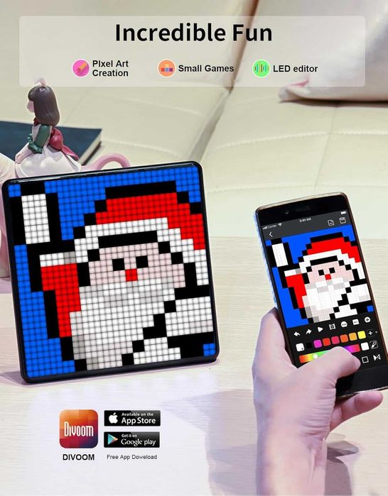 Дигитална цифрова фоторамка Divoom Pixoo 32x32 арт LED дисплей