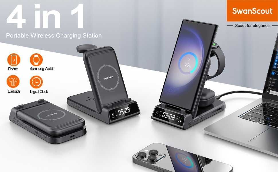 Зарядна станция 4 в 1 за смартфон Samsung и други