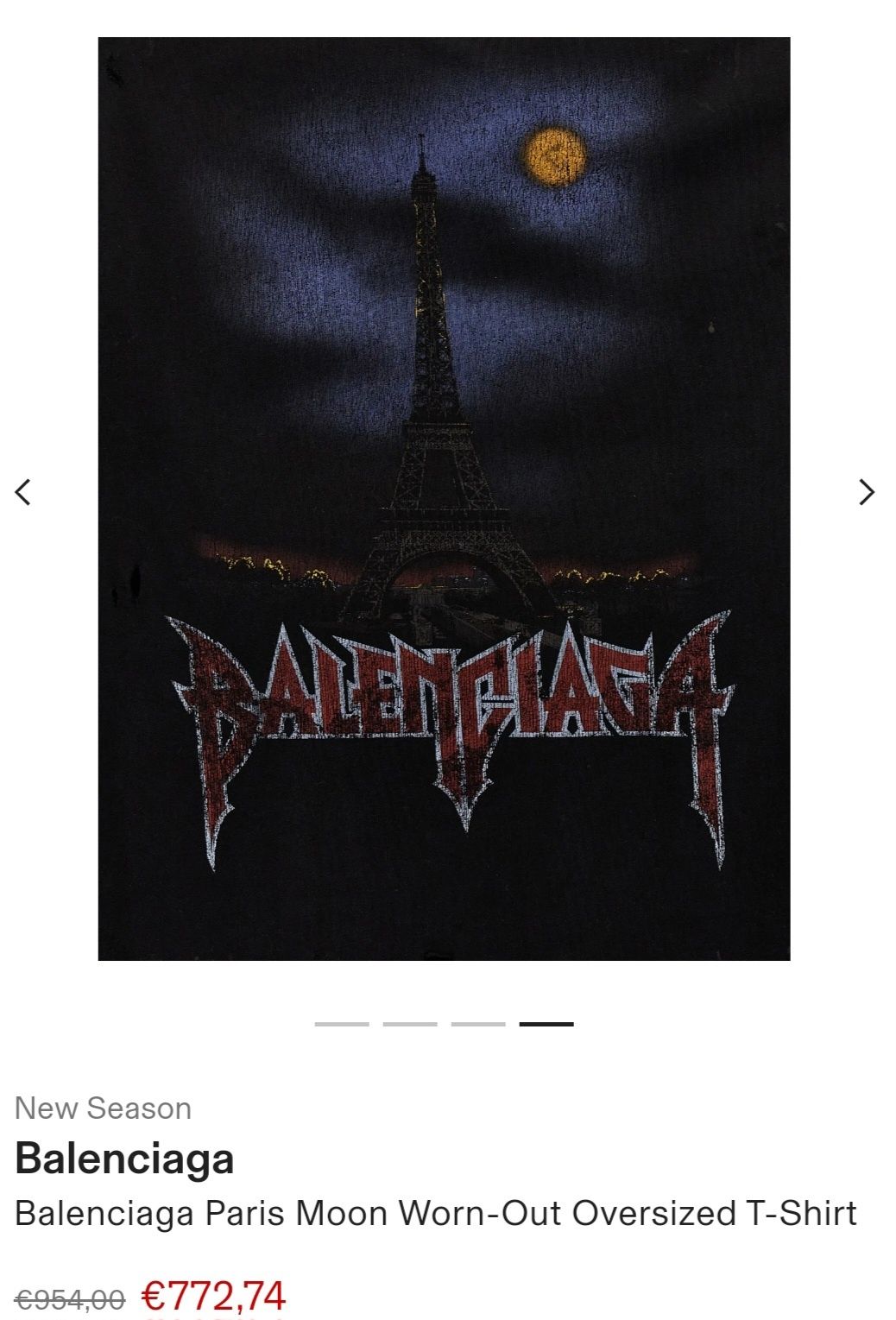 Balenciaga Paris Moon Worn-out Oversized T-shirt2024-S,M,L, !