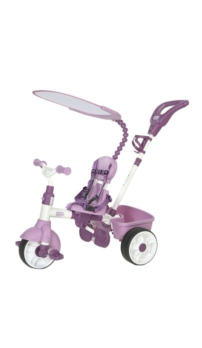 Tricicleta Little Tikes - Sport Edition 4 in 1, Roz/alb
