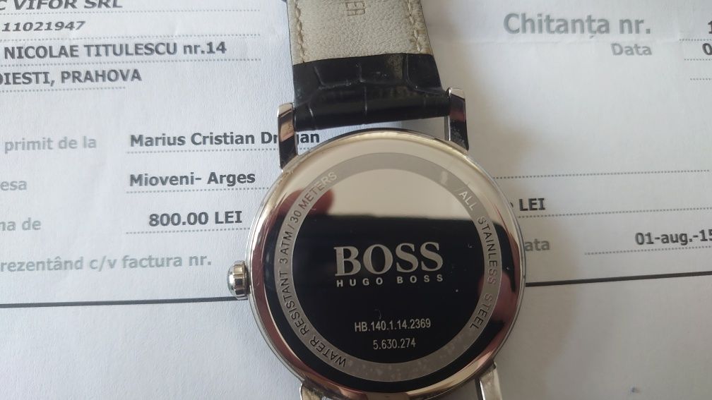 Hugo Boss ceas bărbați clasic elegant negru quartz