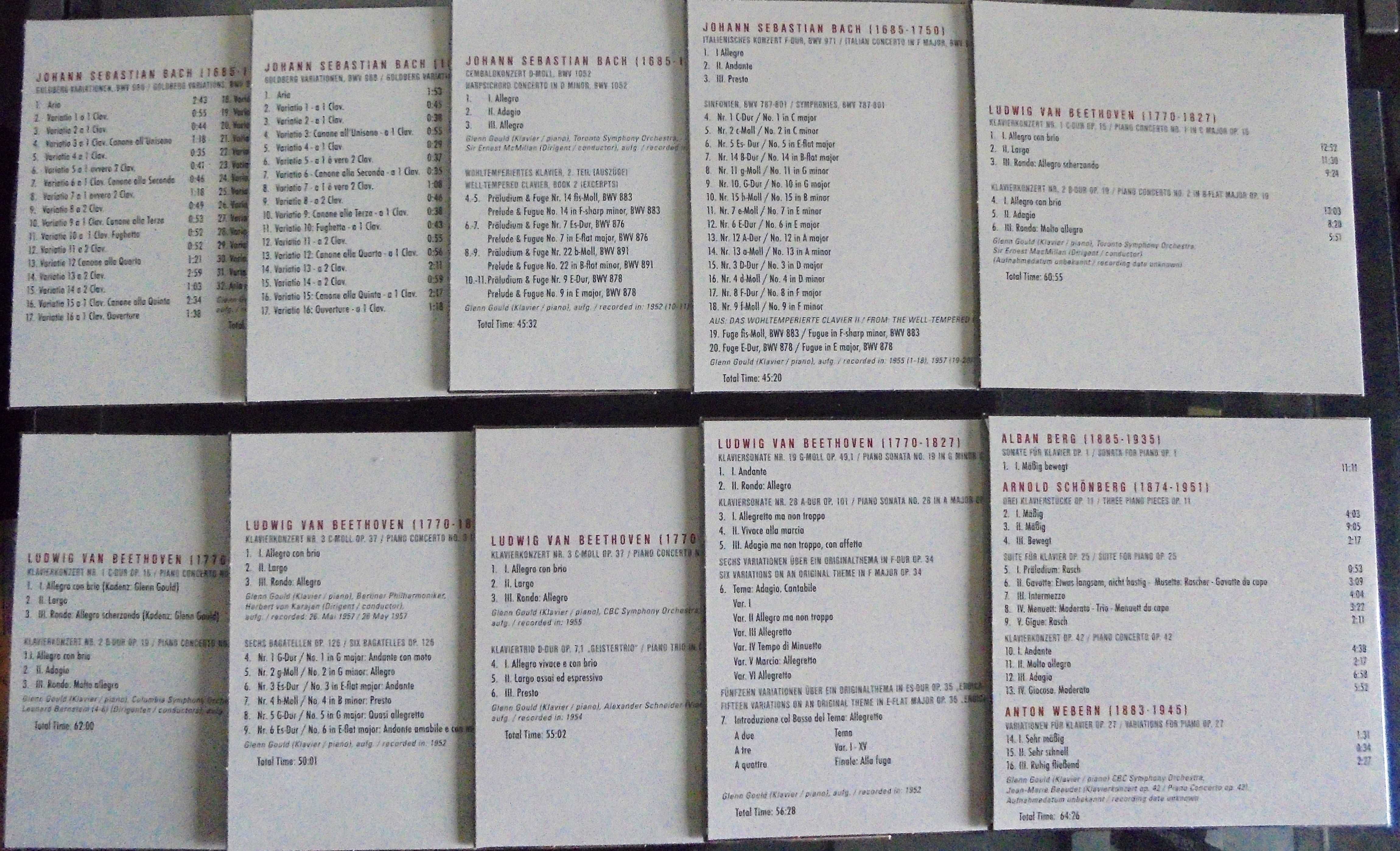 Vand un box cu 10 CD cu  Glenn Gould- discuri originale