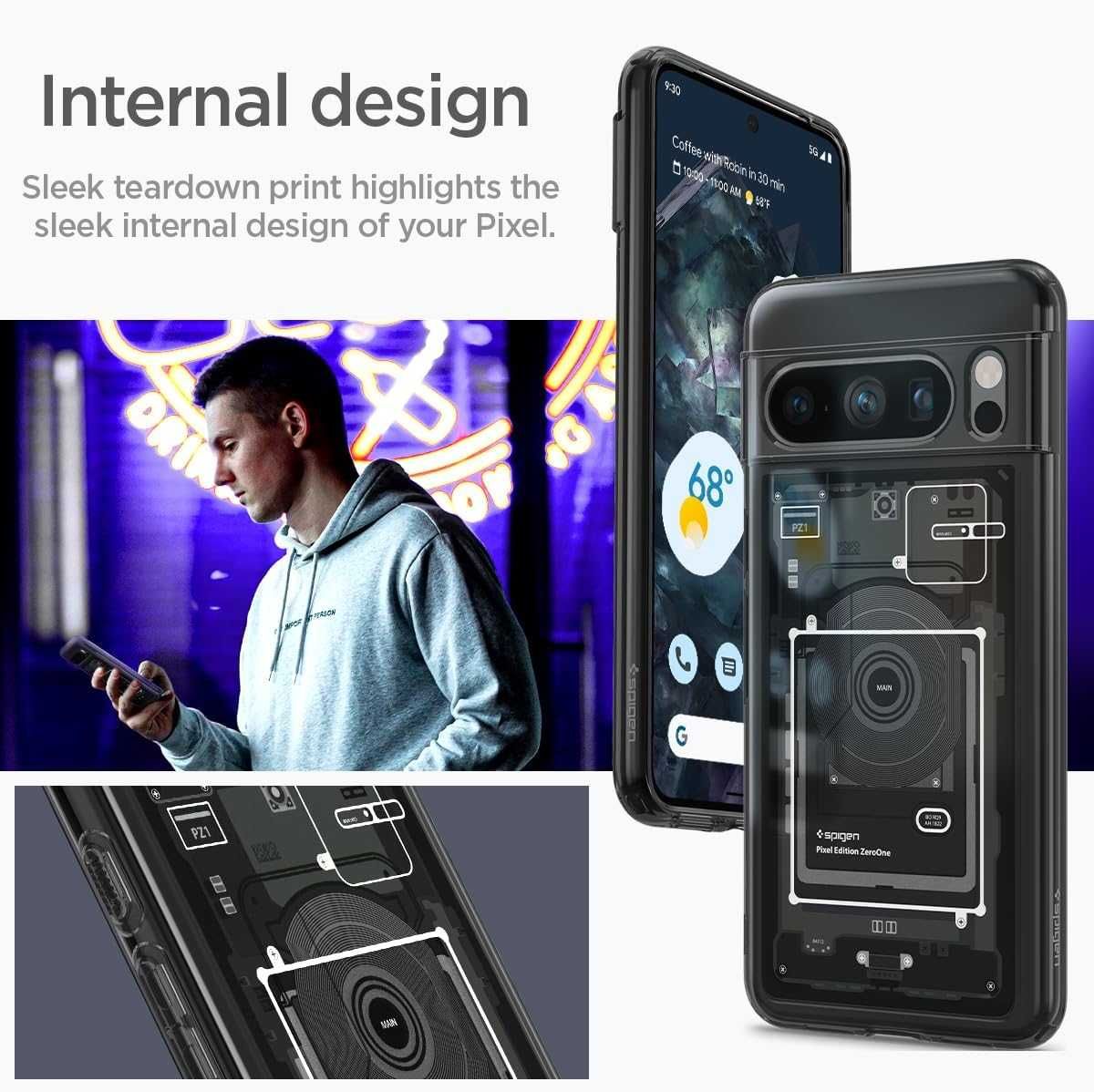 Калъф Spigen Ultra Hybrid ZeroOne Case за телефон Google Pixel 8 Pro
