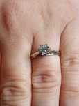solitair logodna aur 18k diamant natural urias 0,74ct VS H certificat