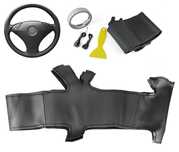 Husa volan piele negru 38 cm. pentru BMW Seria 3, 5 E90, E91 E60,E61